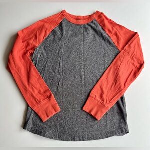 Cat & Jack Orange & Gray Henley Long Sleeve - Size Medium 8/10